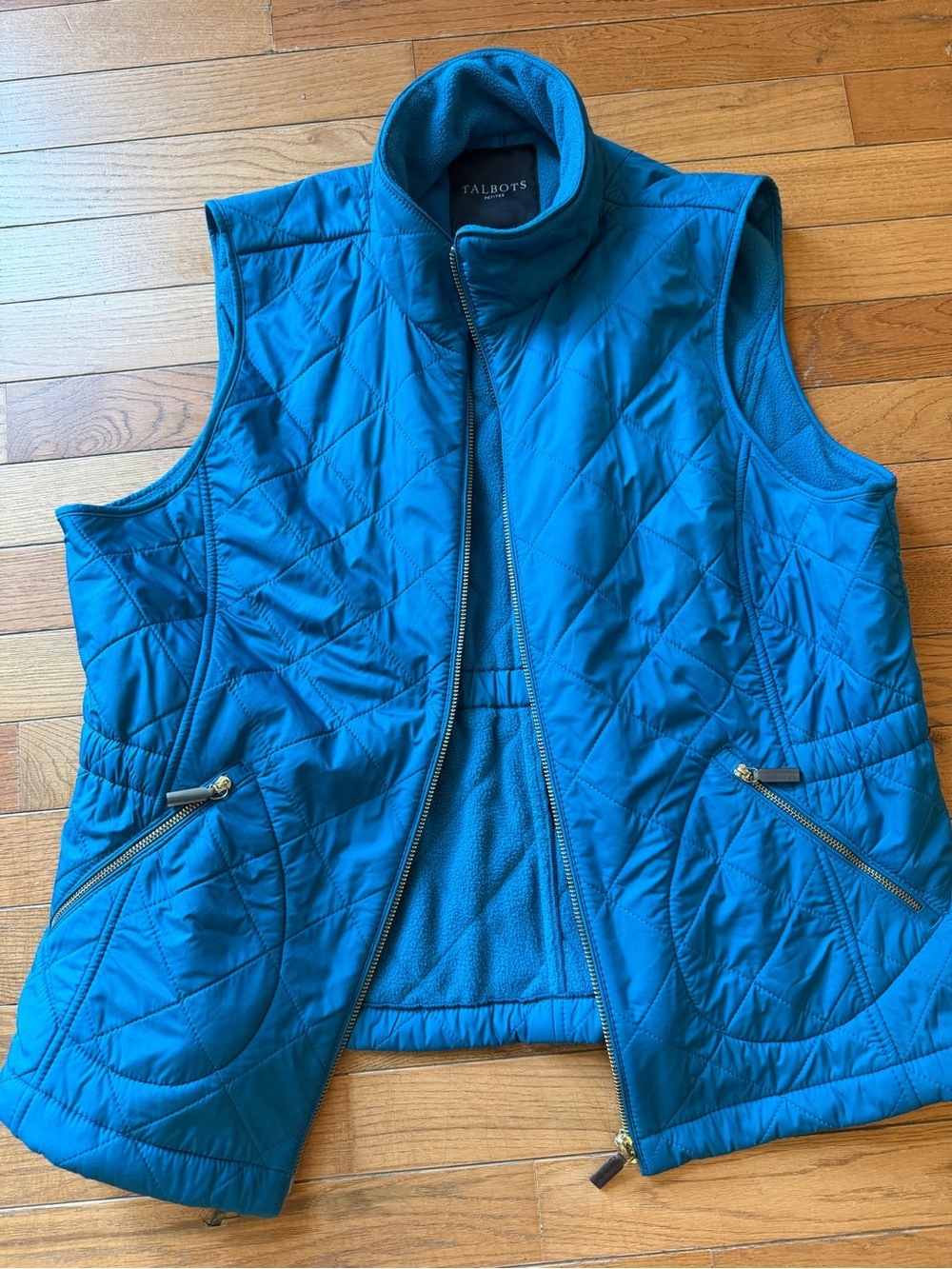 Talbots Teal Quilted Sleeveless Vest
